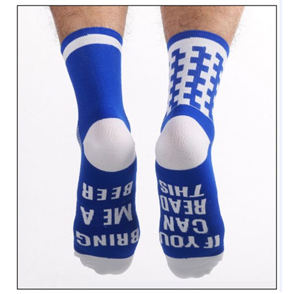 

letter printed sport socks breathable bicycle socks outdoor sports racing cycling sock compression, Black