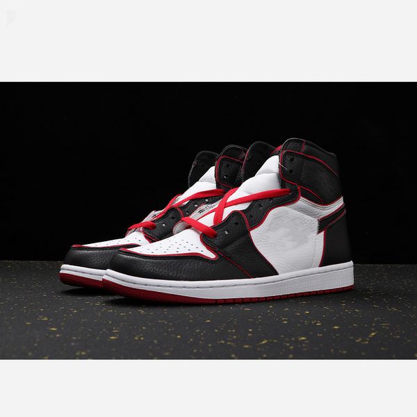 

2020 1 1s high og wsmwnmtf retro man basketball shoes black university versity red sneakers 555088-062 us12 with box