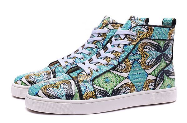 

high 2016 new men womens colorful glitter leather gold line men red bottom shoes for women designer flat casual shoes t07, Black