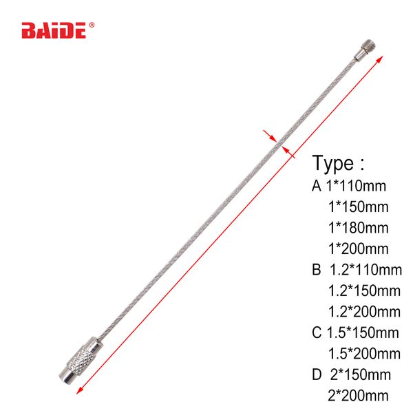 

Screw locking tainle teel wire keychain cable rope key holder keyring key chain ring cable outdoor hiking keychain