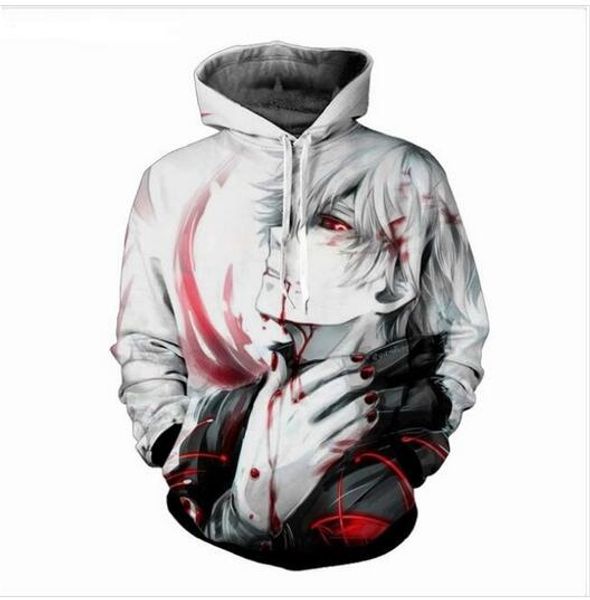 

new fashion men/women couples tokyo ghoul funny 3d sweatshirts hoodies autumn winter casual print hooded pullovers hp052, Black