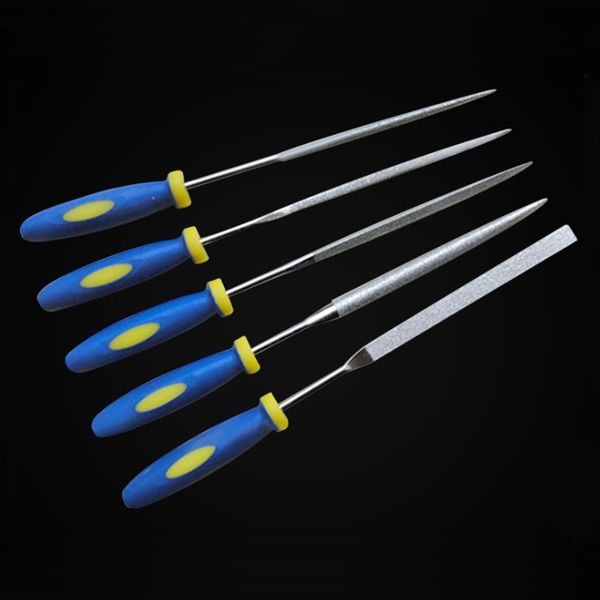 

5pcs diamond needle file set mini assorted hand file metal rasp set 3x140mm for metal glass ceramic jewelry carving
