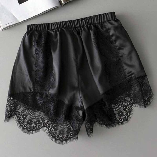 

summer women satin silk sleepwear bottoms shorts 2018 ladies cute homewear pyjama pajama sleeping underwear pijama femme mujer, Black;red