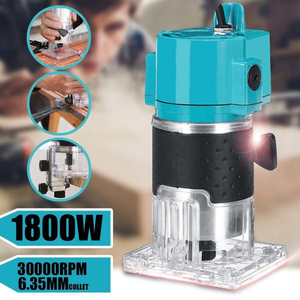 

1300w 1/4 inch 30000rpm electric hand trimmer 6.35mm wood laminate palms router joiners carving machine woodwork power tools