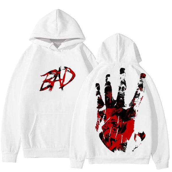 

ripper xxxtentacion bad hip hop rapper 3d print hoodies men loose long sleeve hooded sweatshirt pullover, Black