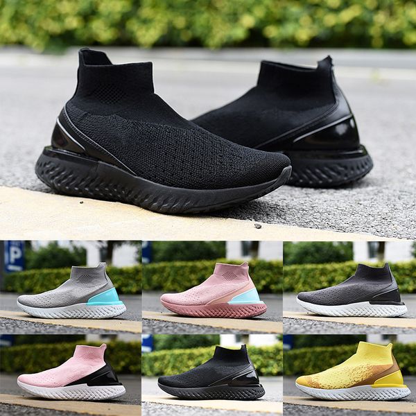 

2019 New Rise React Triple Black Aurora Green Bright yellow Thunder Grey Running Shoes for Top quality Men Women Sports Sneakers Size 36-45