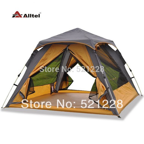 

2016 alltel 2 layer automatic 3-4 person hiking beach fishing family party sun shade-shed awning outdoor camping tent