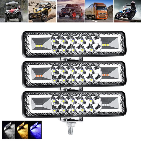 

1 piece 12v 24v 48w car off-road atv motorcycle led driving work light bar fog lamp 6000k 1500lm 4wd 4x4 led work light bar