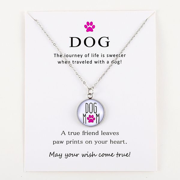 

live life love rescue dog paw animal silver pendants chain necklaces women men trendy fashion jewelry christmas gift