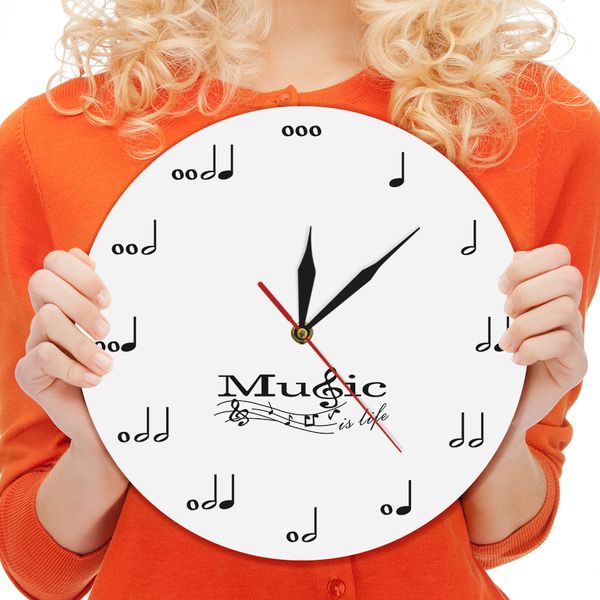 

1piece muscial notes wall clock modern design wall watches acrylic clocks music theme clock decor for living room best gift