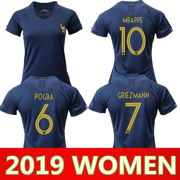 

2019 france mbappe griezmann pogba women occer jer ey navy football lemar hirt equipe coupe 2018 girl kit maillot de foot