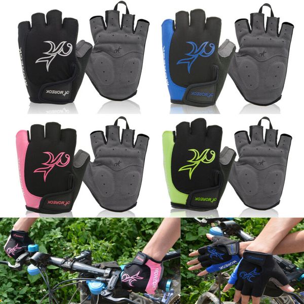 

men cycling gloves bike half finger bicycle gel padded fingerless sports unisex, Black