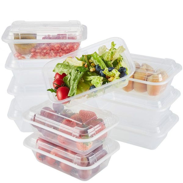 

clear meal prep containers takeaway food reusable bento lunch box 800ml