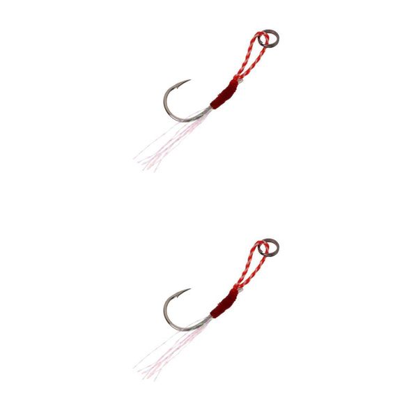 

2pcs assist hooks stainless steel jigging fishing hook with pe line