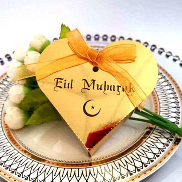 

10pcs/lot gold silver happy eid mubarak candy gift box ramadan decorations islamic party happy eid mubarak diy decoration