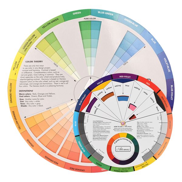 

color mixing guide wheel for makeup tattoo nail art pigment blending chart