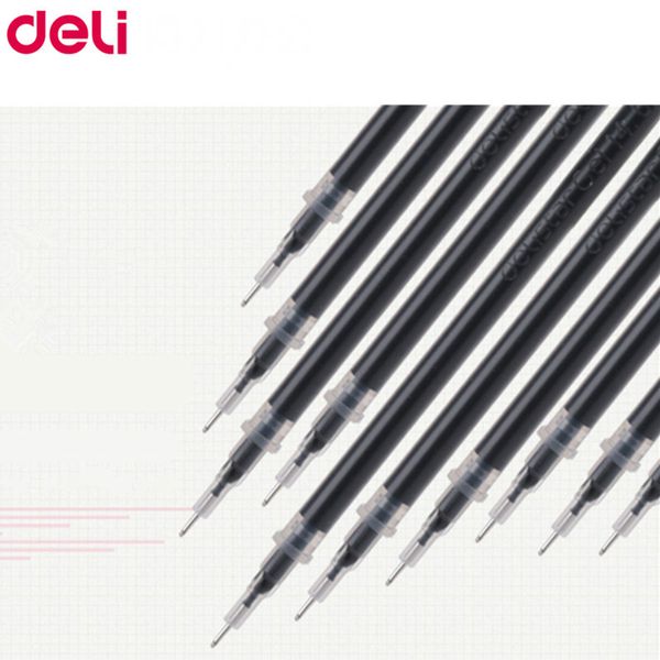 

deli gel pen refill 0.38mm full needle black ink pen refill neutral roller ink office signature rods school supplies, Black;red