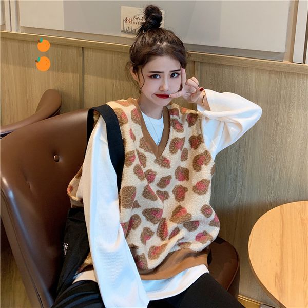 

moda feminina vest for women sleeveless v-neck print casual style pullovers women's clothing vetement femme blusas mujer de moda, Black;white