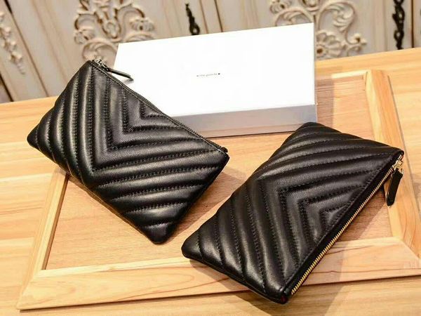 

new luxury ladies long clutch purses large capacity pleather genuine leather wallets phone pocket card purses black pink green, Red;black