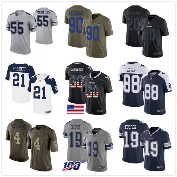 

custom women youth men cowboy jerseys dak prescott ezekiel elliott leighton vander esch demarcus lawrence amari cooper michael irvin smith, Black;red