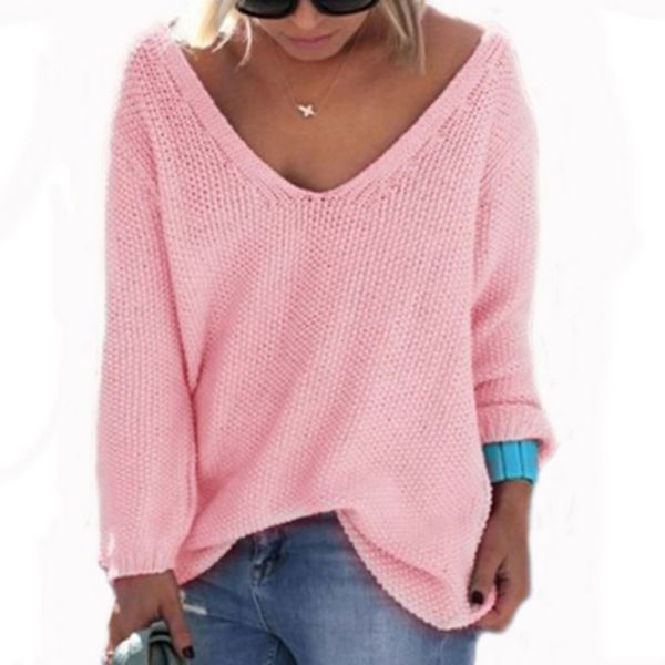 

sweaters women's pullover long sleeve sweater solid v neck sweaters and pullovers knitted autumn winter clothing jumper, White;black