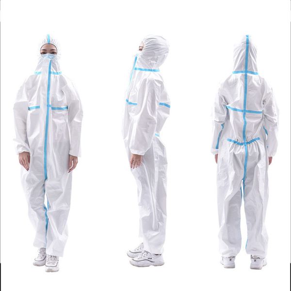 

disposable siamese hooded splashproof and breathable particulates protective suit personal protective equipment mens and womens