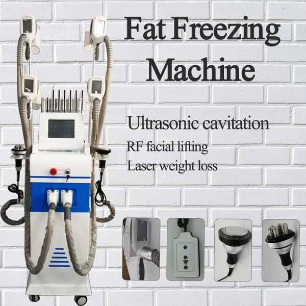 

cryolipolysis fat e slimmming machine ultrasound rf fat cavitation body vacuum therapy with 4 size handle