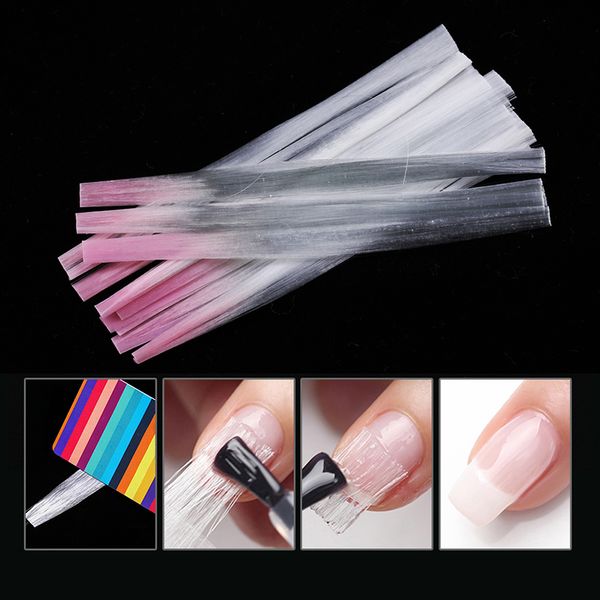 

professional nail fiberglass for nail art quick extension form acrylic tip diy non-woven silks extended nails tools, Red;gold