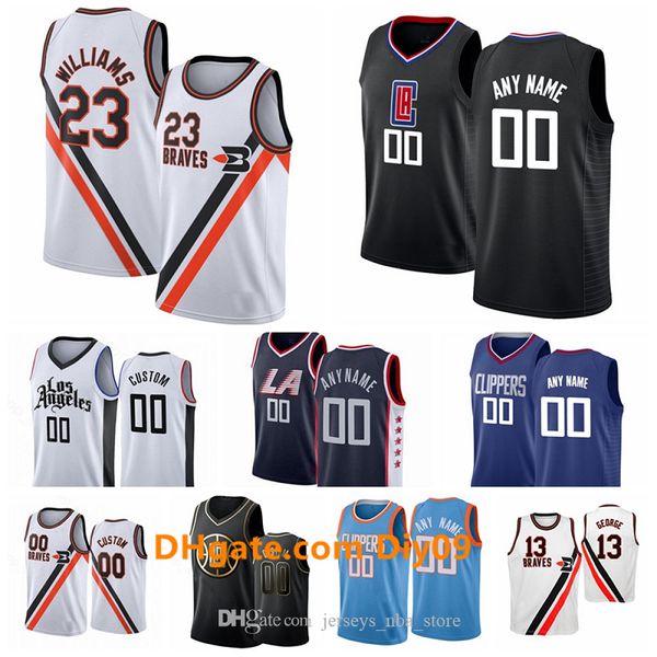 

custom la clippers jersey 8 gallinari montrezl 5 harrell blake 32 griffin city swingman edition basketball jerseys white blue bl, Black;red
