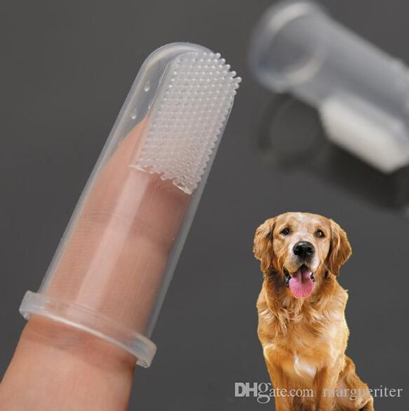 

pet finger tooth brush silicone super soft dog brush teeth care dog cleaning supplies clear pet toothbrush