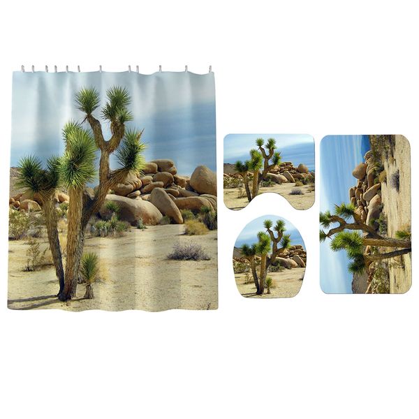 

4 шт десерт завод душ занавес набор с ванной ковер туалет колпака