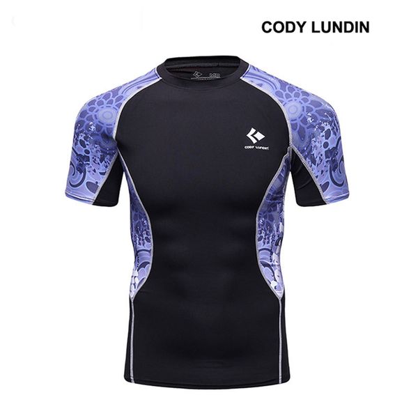 

new men sport t shirt yoga gym clothes fitness compression body building tights quick drying ing, White;black