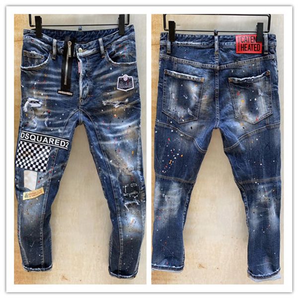 

2020 new brand of fashionable european and american men's casual jeans ,high-grade washing, pure hand grinding, quality optimization lt, Blue
