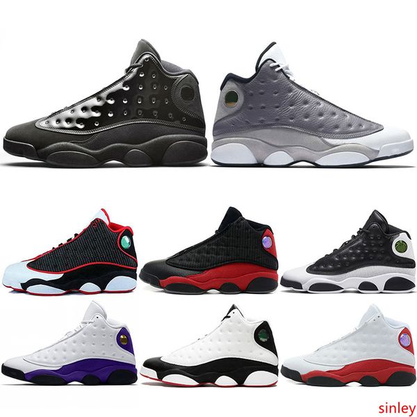 

13 cap and gown 13s rivals men basketball shoes atmosphere grey he got game black cat mens designer trainer sports sneakers 41-47