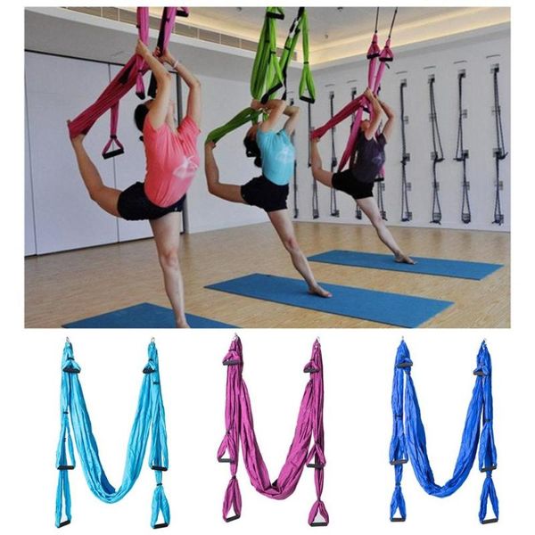 

aerial yoga hammock 6 handles strap home gym hanging belt swing anti-gravity aerial traction devices