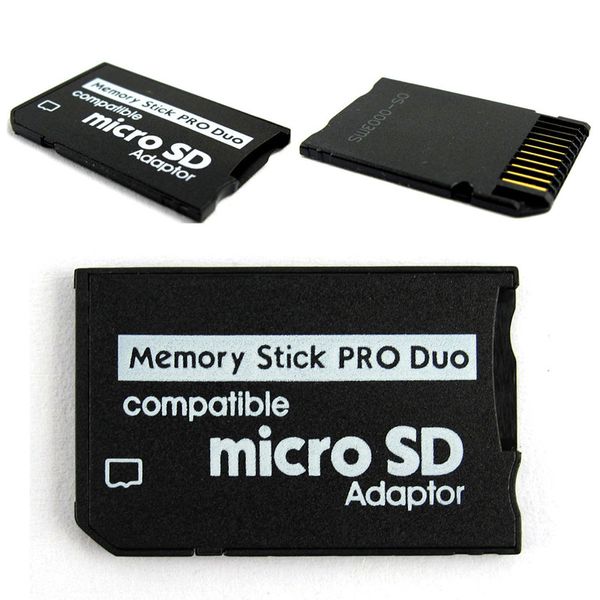 Adaptador de cartão de memória MicroSD TF para MS Memory Stick Pro Duo Conversor Adapter para PSP 1000 2000 3000 DHL FedEx EMS Navio Livre