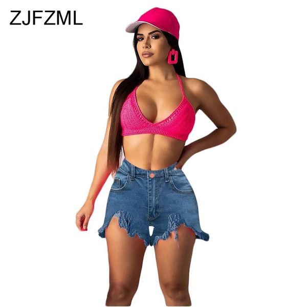

neon yellow rose tassels summer denim short women elastic high waist bodycon jeans short streetwear plus size biker beach, White;black