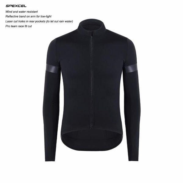 

2020 update cut spexcel technology windproof and rain protection cycling jersey long sleeve protection combined bicycle clothes, Black;red