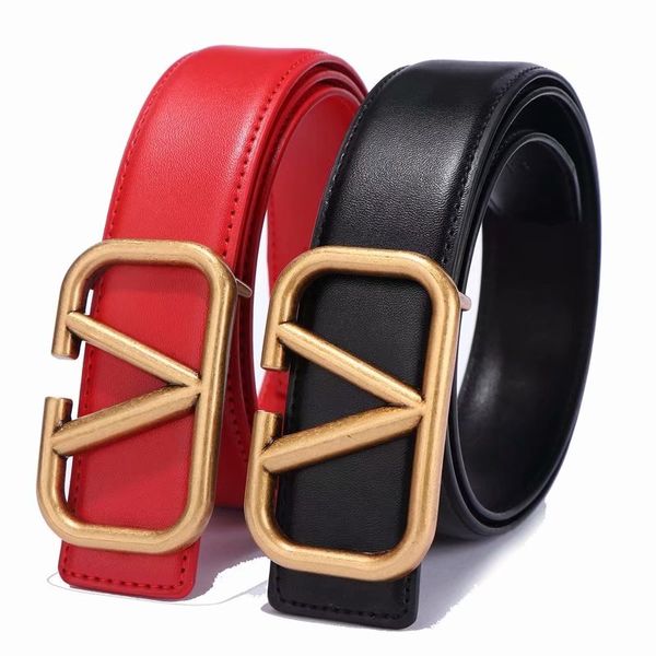 

2020 gold smooth buckle genuine leather belt designer belts men women new mens belts business belt+box free, Black;brown