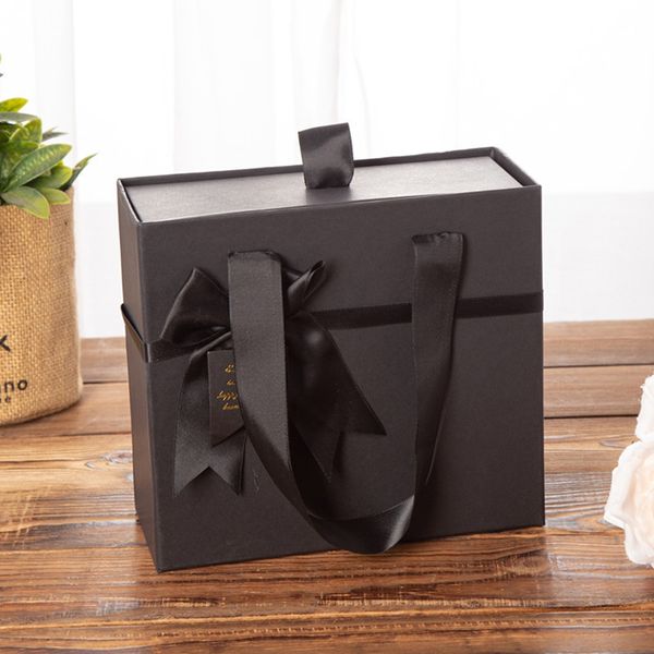 

kraft paper packaging gift box bag with handles for valentine's day weddings bowknot jewelry packaging box handmade soap