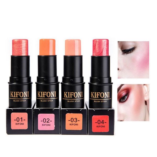 

4 color baked blush makeup blush stick palette face cheek cream blusher sticker long lasting nude natural cosmetics