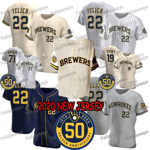 

2020 new milwaukee chri tian yelich brewer men lady kid jo h hader travi haw orlando arcia lorenzo cain eric thame ke ton hiura jer ey, Blue;black