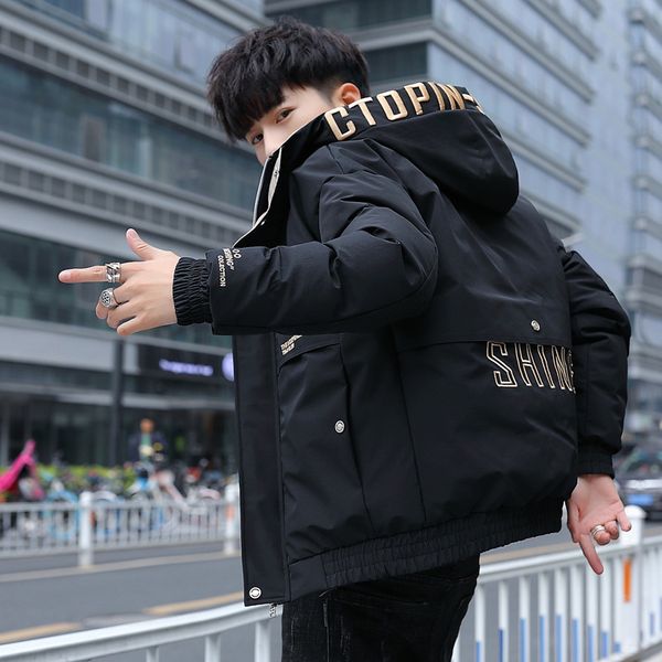 

luxury mens designer down jacket large size fashion quality winter jacket locomotive keep warm windproof snow jacket, Black