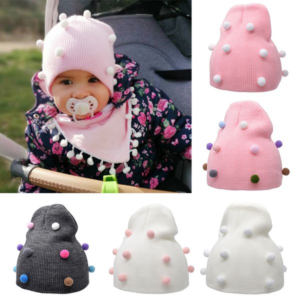 

2020 осень и зима new baby hat теплый вязаные детские hat дети девочка мальчик сплошной цвет девочка трикотажное, Yellow