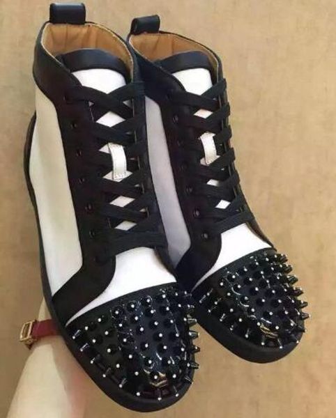 

luxury spikes strass slip-on redbottom sneakers shoes,rivets flats party dress wedding shoes red bottom shoes moccasin shoes, Black