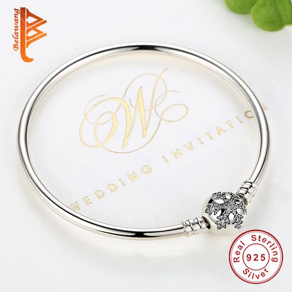

authentic 925 sterling silver snowflake round clasp unique as you are snake chain bracelet & bangle diy jewelry, Golden;silver