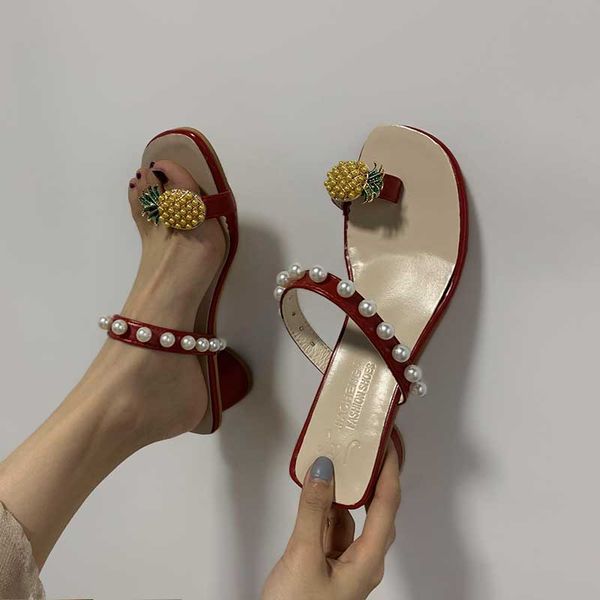 

med shoes slippers casual slipers women string bead slides summer woman 2020 soft beach pu rubber rome fashion, Black