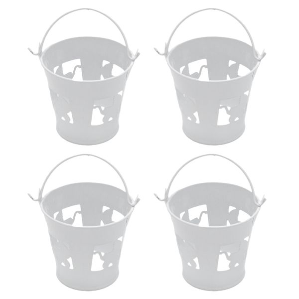 

4 set white mini metal candy pail bucket for wedding favor accessories