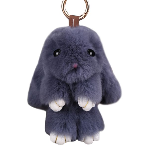 

new fluffy toys keychain fur keychain trinket for women hand bag phone pendant car charms keyrings holder jewelry, Silver
