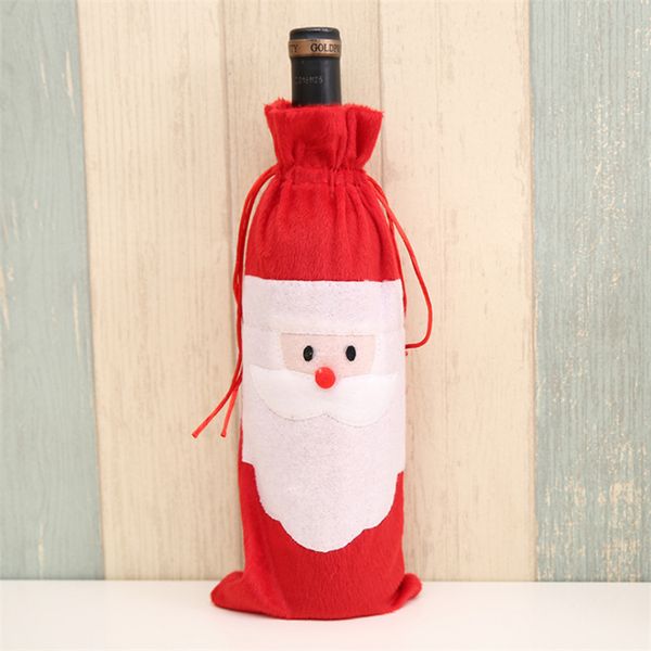 

new santa claus gift bags christmas decorations red wine bottle cover bags xmas santa champagne wine bag xmas gift 31*13cm dhl jy402